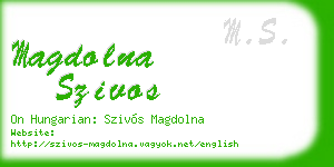 magdolna szivos business card